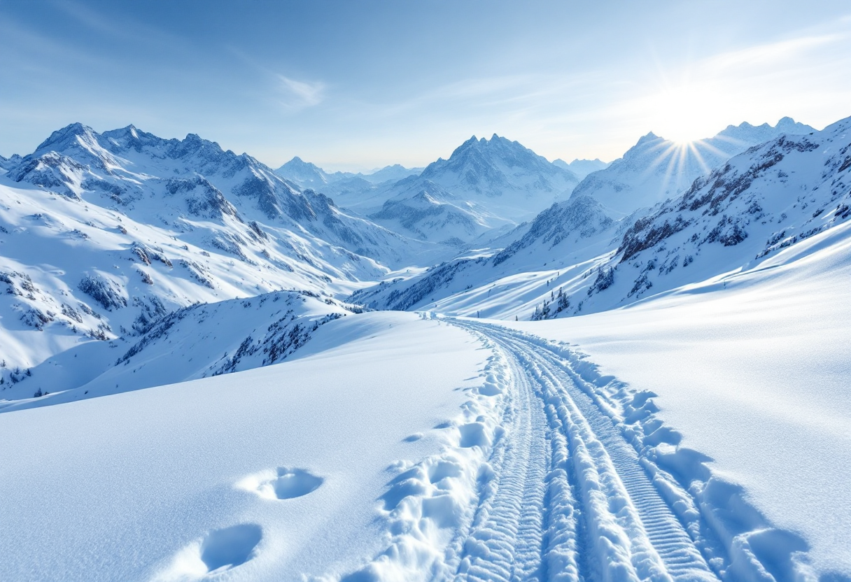 Immagine della famiglia Negroni, giovani sciatori nordici