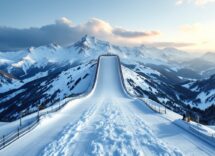 Markus Eisenbichler durante il suo ultimo salto con gli sci