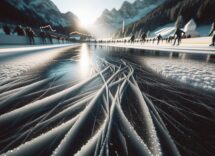 Atleta che pattina sul ghiaccio con eleganza e passione