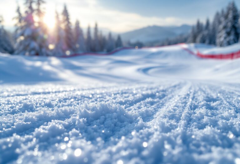 Atleta in azione durante una gara di snowboard cross