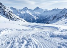 Atleti in gara durante una competizione di snowboard cross