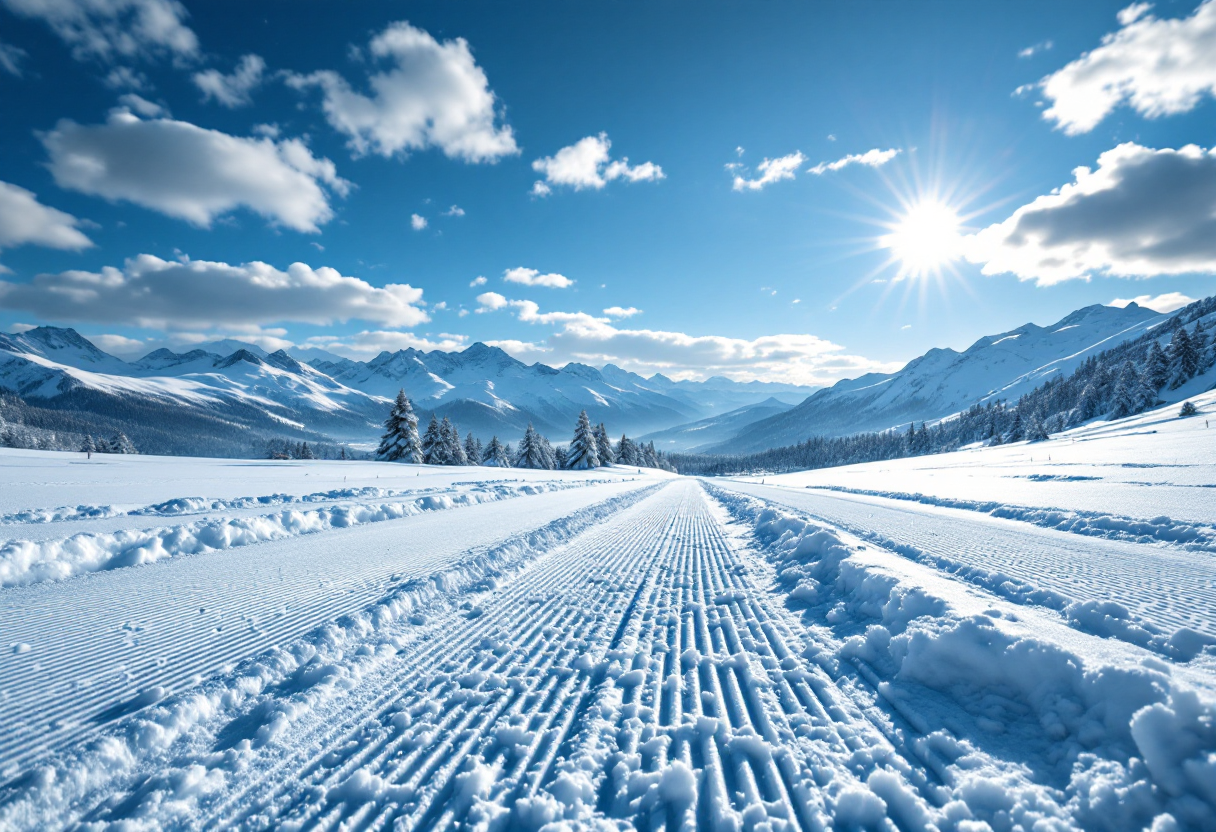 Atlete in azione durante la sprint femminile di biathlon a Nove Mesto