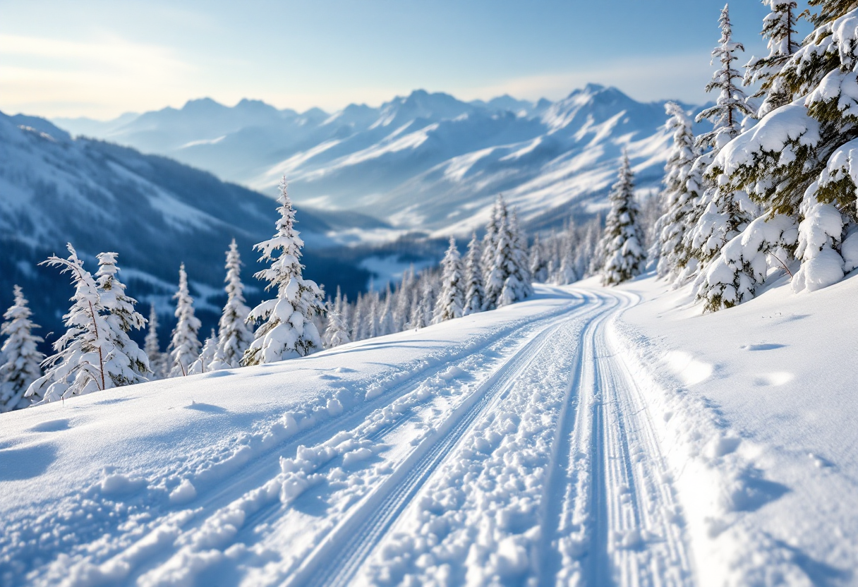Atleti italiani di sci di fondo durante una competizione