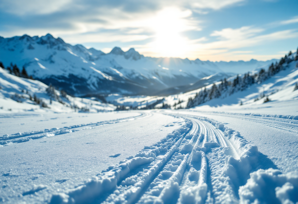 Atlete pronte per la staffetta femminile di sci di fondo