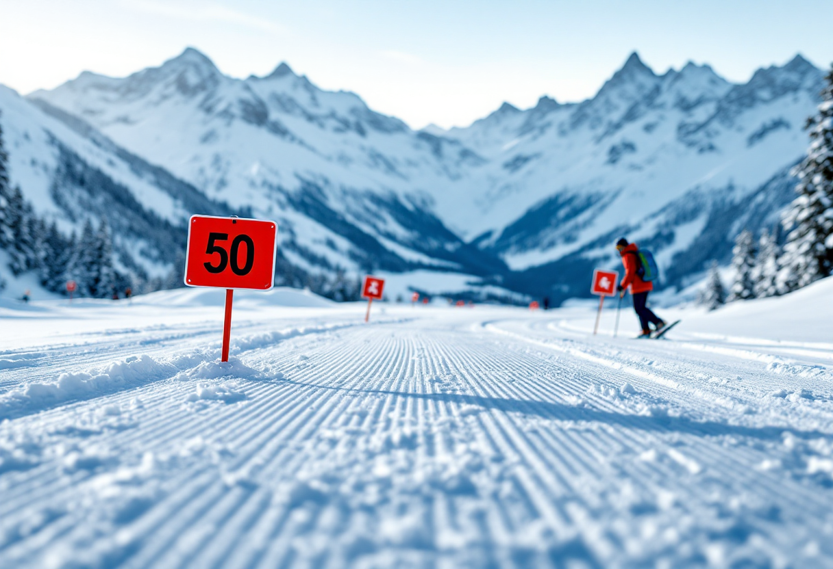 Atleti svizzeri in azione durante una gara di biathlon