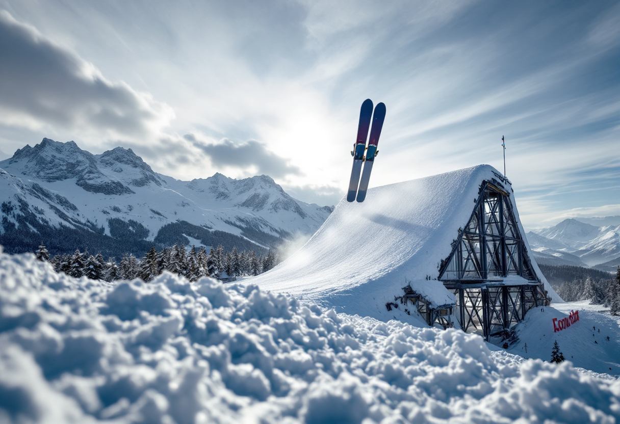 Atleti in azione sul trampolino lungo ai mondiali 2025