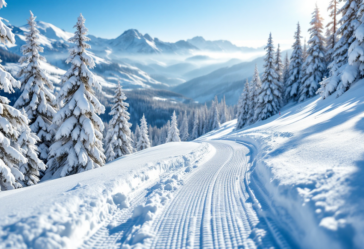 Atleti in azione durante i Campionati di sci di fondo a Les Saisies