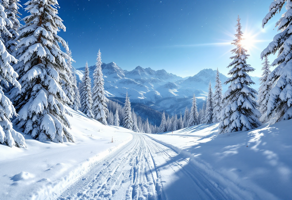 Atleta sloveno in azione durante le gare di salto con gli sci