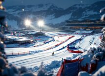 Sciatori francesi festeggiano la vittoria nella staffetta