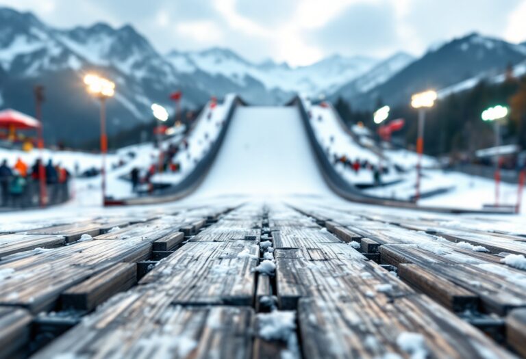 Salto con gli sci in Polonia, atleti in azione