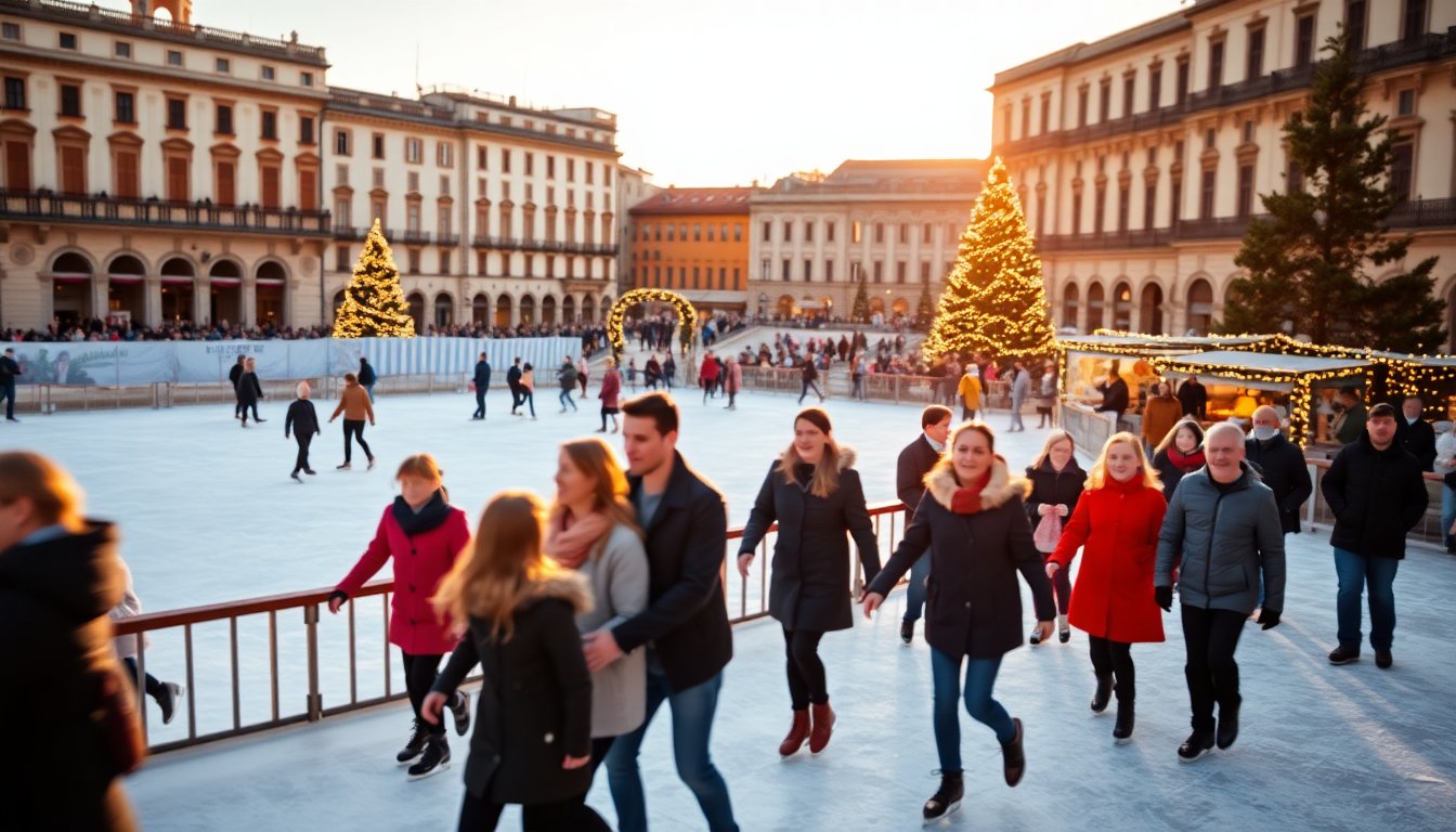 Pista di Pattinaggio su Ghiaccio: Scopri l’Inaugurazione in Piazza Manno a Oristano!
