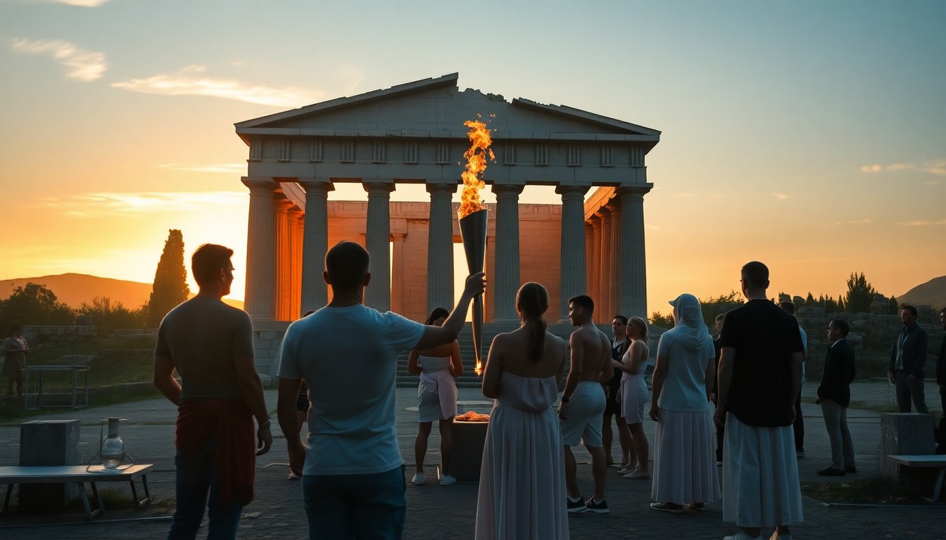 accensione della fiamma olimpica a olimpia cerimonia per milano cortina 2026 1764345228
