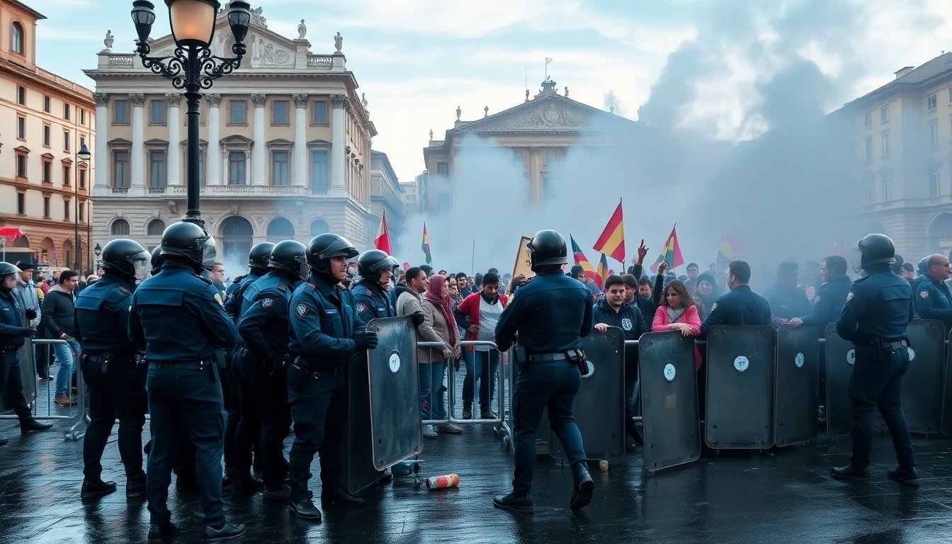 Scontro tra manifestanti e forze dell’ordine a Roma: analisi e conseguenze