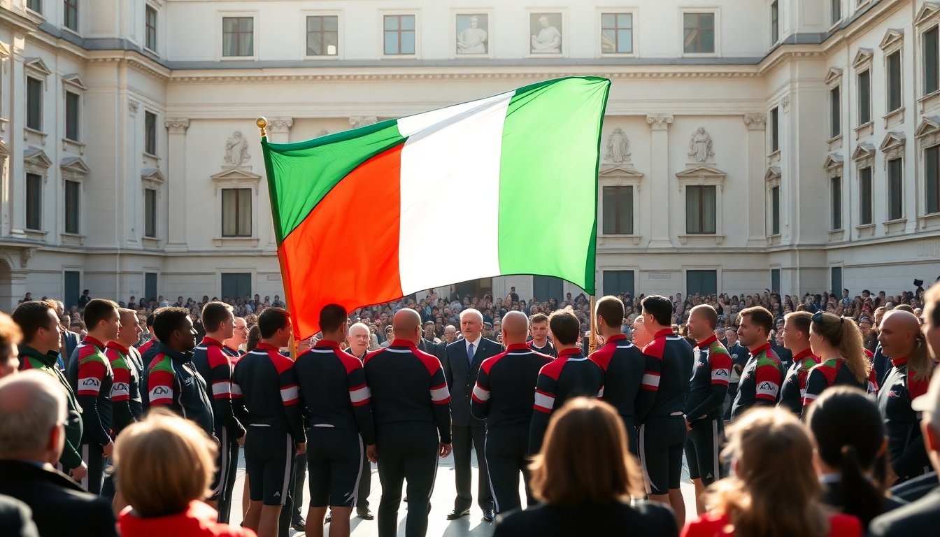 cerimonia di consegna della bandiera olimpica milano cortina 2026 in prima linea 1766798139