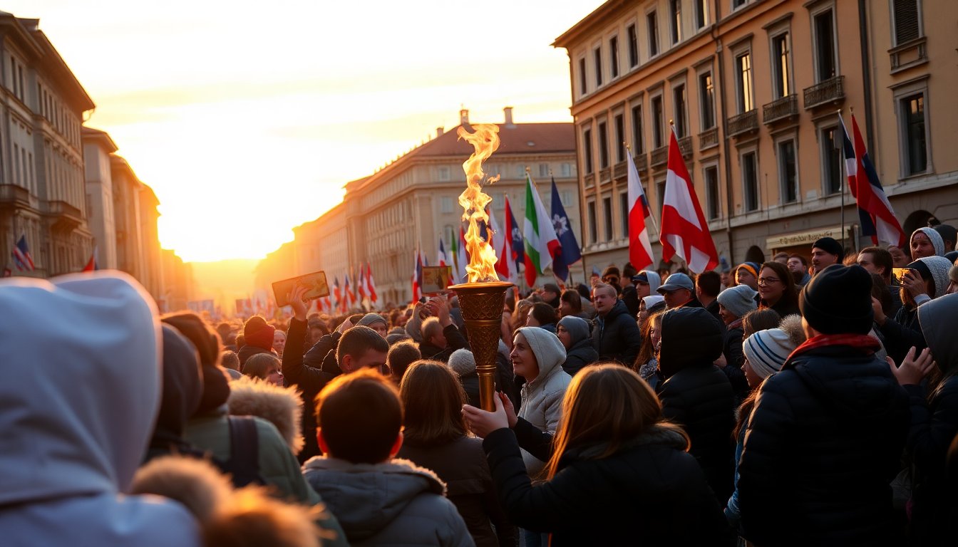 udine celebra larrivo della fiamma olimpica di milano cortina 2026 1769287242