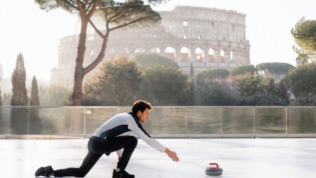 Prova il curling gratuito a Roma con il Colosseo come sfondo