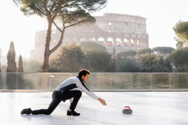 Prova il curling gratuito a Roma con il Colosseo come sfondo