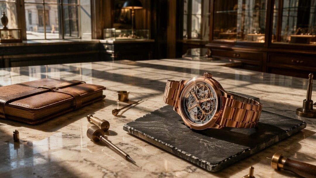 Scopri la nuova Tonda PF Skeleton Milano Blue di Parmigiani Fleurier in oro rosa