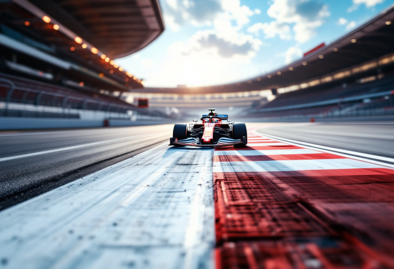 Logo Cadillac in pista di Formula 1