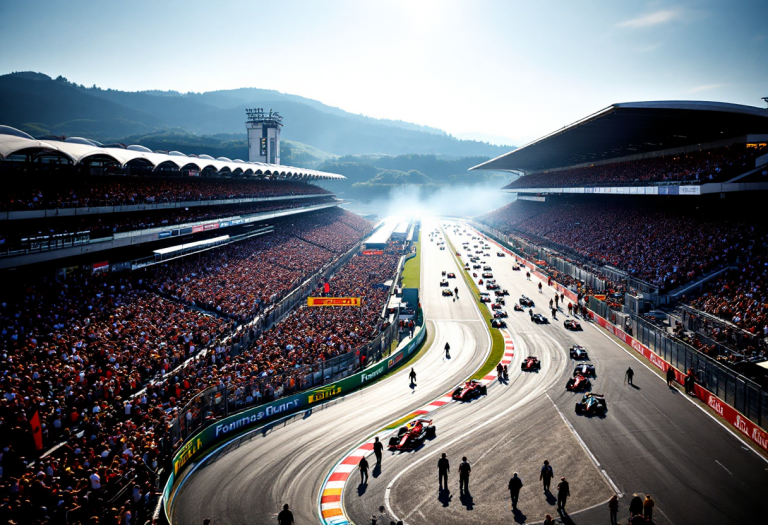 Auto da corsa della Formula 1 2025 in azione