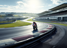 Marc Marquez in sella alla Ducati durante il debutto a Barcellona