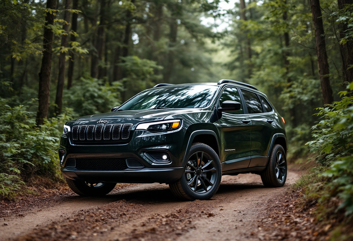 Immagine della nuova Jeep Cherokee 2024 in un paesaggio urbano
