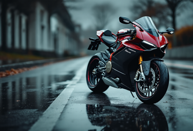 Ducati Panigale V4 Lamborghini in un paesaggio mozzafiato