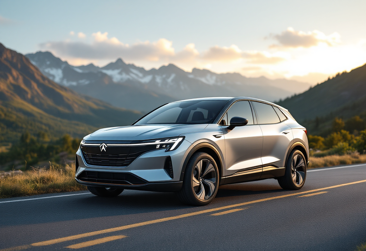 Jaecoo 7 SHS, SUV ibrido plug-in in un paesaggio urbano