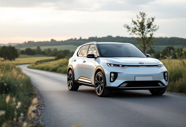 Kia EV3 durante il test dell'alce con prestazioni sorprendenti