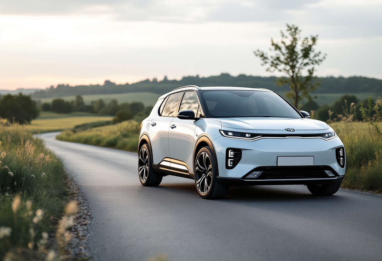 Kia EV3 durante il test dell'alce con prestazioni sorprendenti