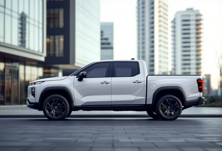 Nissan Frontier Pro ibrido in esposizione al lancio in Cina