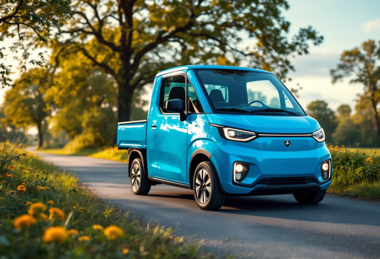 Mini pick-up elettrico Slate Auto The Truck in azione
