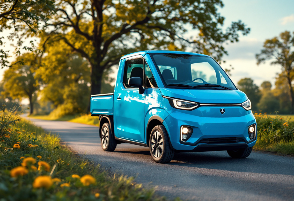 Mini pick-up elettrico Slate Auto The Truck in azione
