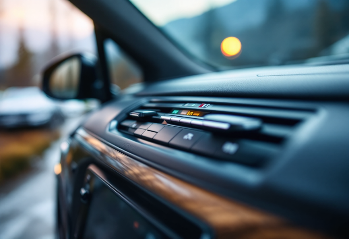 Climatizzatore auto in funzione durante diverse stagioni