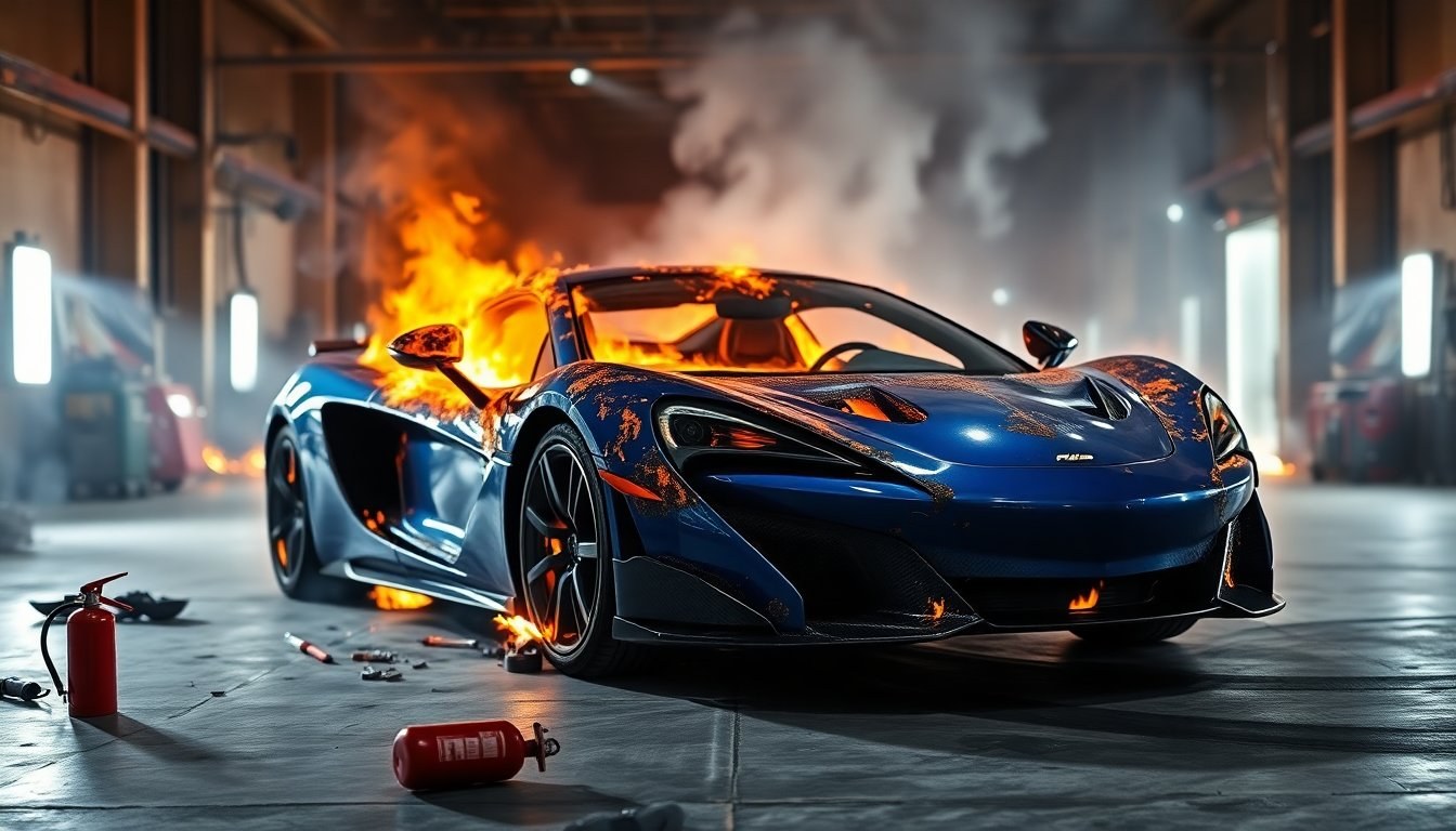 McLaren 765LT in fiamme: il dramma di un'auto da sogno