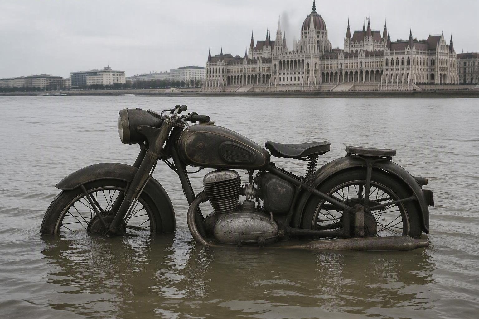 Budapest: la secca del Danubio rivela una motocicletta della Seconda Guerra Mondiale