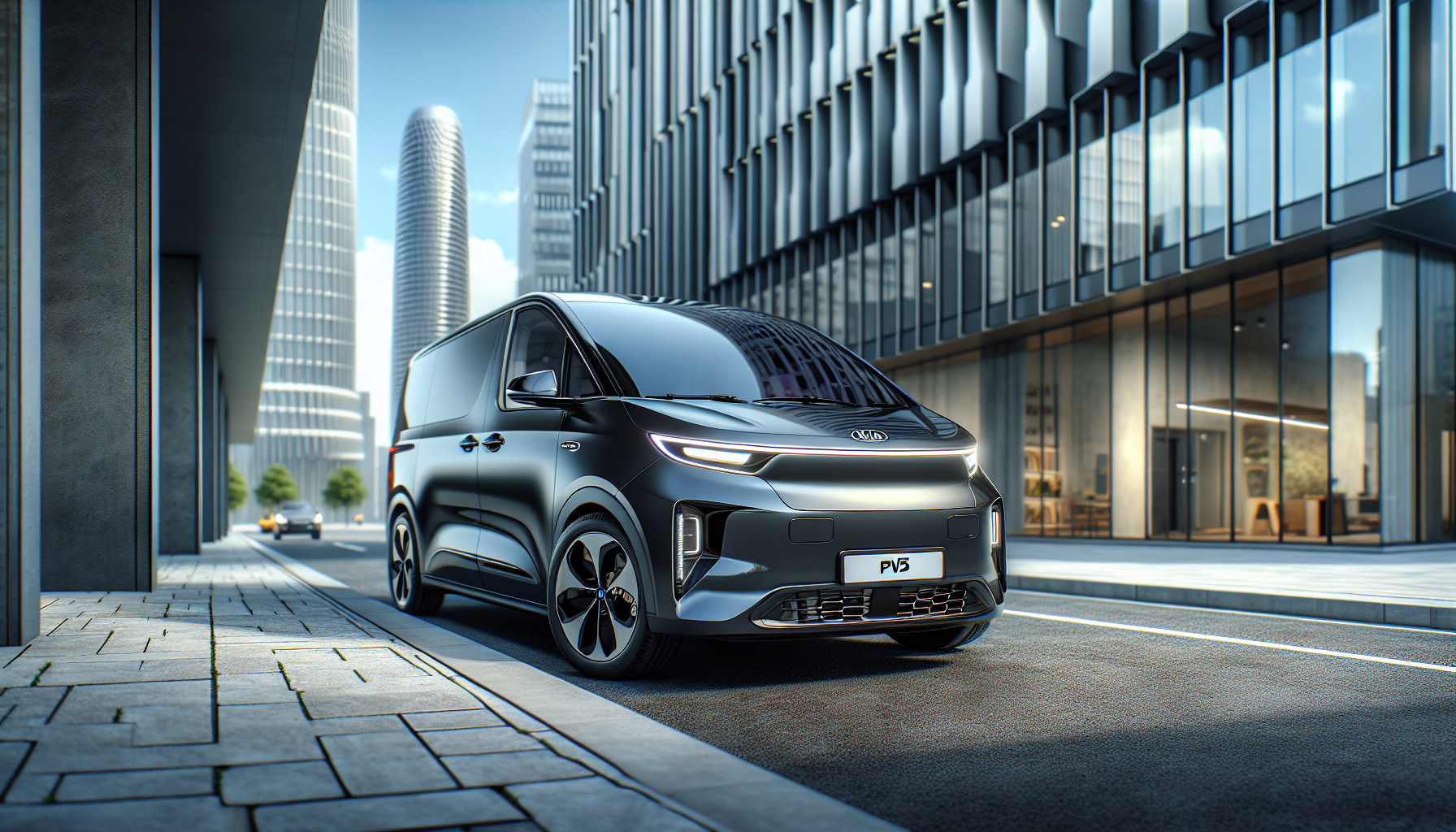 Kia PV5 electric midsize van showcasing innovative design