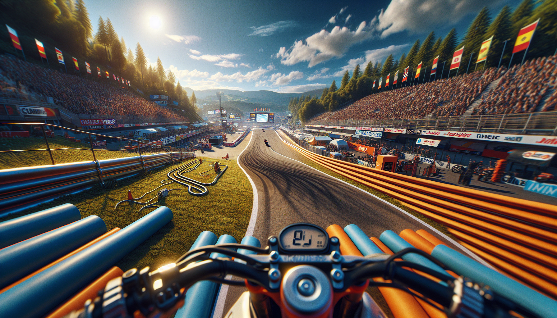 Matteo Bertelle in azione durante le prove Moto3 al Chang Circuit