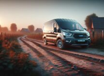 Ford Transit Trail van parked in nature