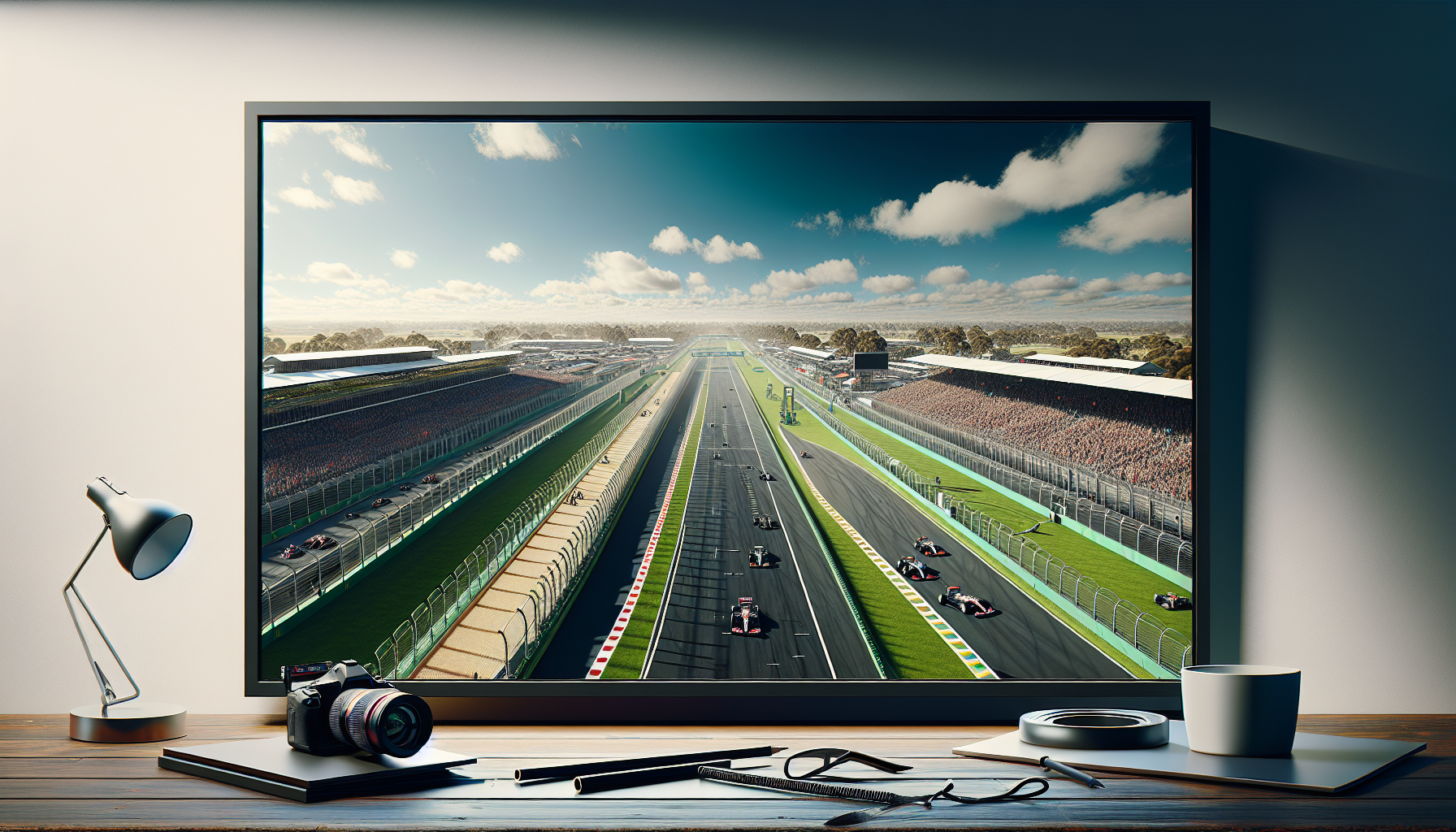 Formula 1 cars racing at the Australian Grand Prix 2023