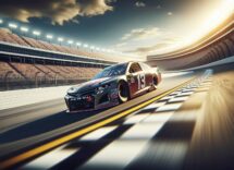 Kyle Larson celebrating victory at Homestead race track