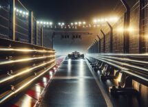 Lewis Hamilton in Ferrari F1 car during a race