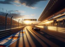 Lyn St. James driving in a motorsport event, empowering women