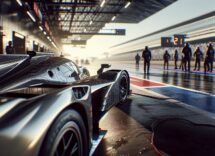 Max Verstappen gestures during a race, sparking debate.