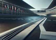 NASCAR race scene with fans reacting to the finish