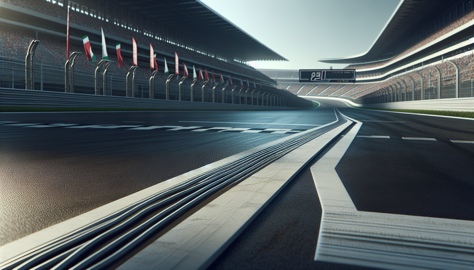 NASCAR race scene with fans reacting to the finish