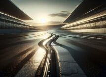 Denny Hamlin racing in NASCAR, showcasing determination