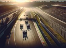 Ford cars racing at Taupo Motorsport Park during Supercars event