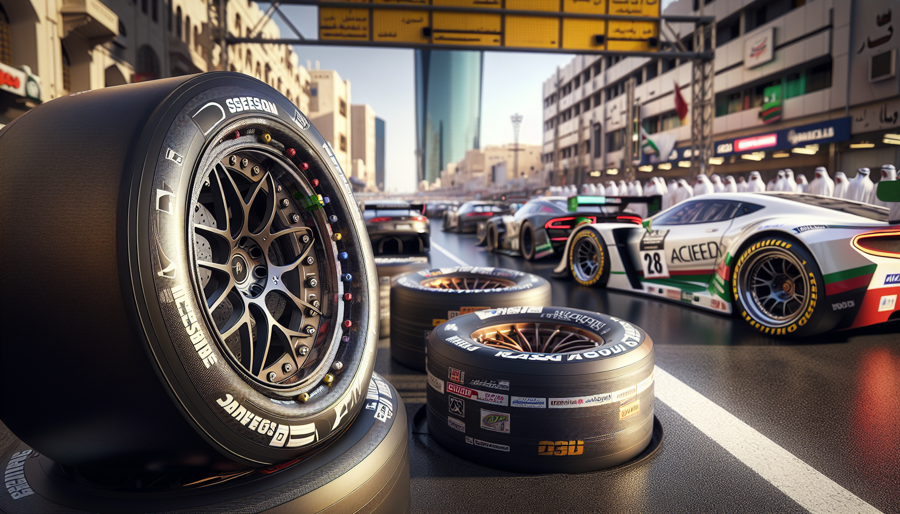 Exciting street race in Jeddah with vibrant crowds
