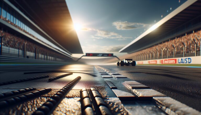 Cars racing at Darlington during a NASCAR event